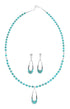 Navajo Turquoise Sterling Silver Necklace Earrings Set TX11310