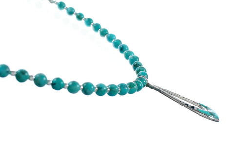 Navajo Turquoise Sterling Silver Necklace Earrings Set TX11310