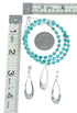 Navajo Turquoise Sterling Silver Necklace Earrings Set TX11310