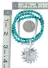 Sterling Silver Turquoise Needlepoint Pendant Navajo Bead Necklace Set TX11315