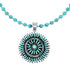 Sterling Silver Turquoise Needlepoint Pendant Navajo Bead Necklace Set TX11311