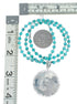 Sterling Silver Turquoise Needlepoint Pendant Navajo Bead Necklace Set TX11311