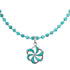 Southwest Flower Turquoise Inlay Sterling Silver Necklace Set TX11314