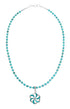 Southwest Flower Turquoise Inlay Sterling Silver Necklace Set TX11314