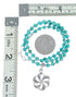 Southwest Flower Turquoise Inlay Sterling Silver Necklace Set TX11314