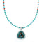 Navajo Turquoise Coral Needlepoint Pendant Bead Sterling Silver Necklace Set TX11313
