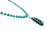 Navajo Turquoise Coral Needlepoint Pendant Bead Sterling Silver Necklace Set TX11313