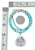 Navajo Turquoise Coral Needlepoint Pendant Bead Sterling Silver Necklace Set TX11313