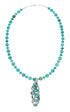 Turquoise Genuine Sterling Silver Navajo Bead Necklace Set TX11317