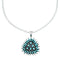 Southwest Silver Italian Rope Chain Turquoise Needlepoint Pendant Set TX11332