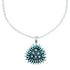 Southwest Silver Italian Rope Chain Turquoise Needlepoint Pendant Set TX11332