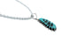 Southwest Silver Italian Rope Chain Turquoise Needlepoint Pendant Set TX11332