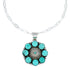 Navajo Turquoise Sterling Silver Concho Pendant Link Necklace Set TX11326
