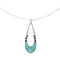 Southwest Turquoise Inlay Sterling Silver Box Chain Necklace Set TX11322