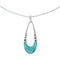 Southwest Turquoise Inlay Sterling Silver Snake Chain Necklace Pendant Set TX11323