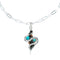 Southwest Sterling Silver Italian Link Chain Turquoise Coral Snake Pendant Necklace Set TX11324