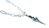 Southwest Sterling Silver Italian Link Chain Turquoise Coral Snake Pendant Necklace Set TX11324