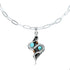 Southwest Sterling Silver Italian Link Chain Turquoise Coral Snake Pendant Necklace Set TX11325