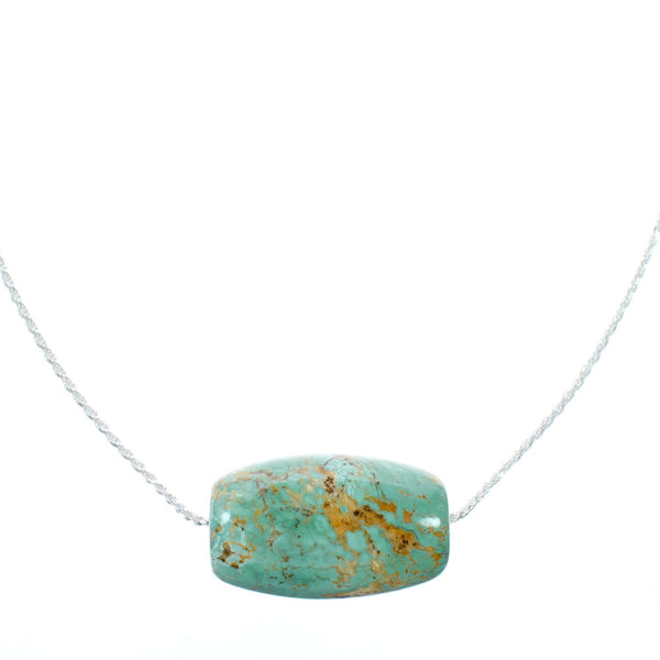 Navajo Turquoise Pendant Sterling Silver Italian Rope Chain Necklace Set TX11320