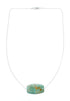 Navajo Turquoise Pendant Sterling Silver Italian Rope Chain Necklace Set TX11320