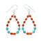 Sterling Silver Multicolor Navajo Bead Hook Dangle Earrings TX11337