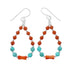 Sterling Silver Multicolor Navajo Bead Hook Dangle Earrings TX11337