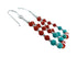 Sterling Silver Multicolor Navajo Bead Hook Dangle Earrings TX11337