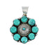 Native American Concho Turquoise Sterling Silver Pendant TX11327