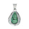 Native American Turquoise Tear Drop Genuine Sterling Silver Pendant TX11347
