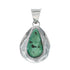 Native American Turquoise Tear Drop Genuine Sterling Silver Pendant TX11347