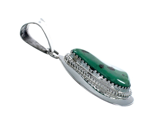 Native American Turquoise Tear Drop Genuine Sterling Silver Pendant TX11347