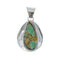 Native American Turquoise Tear Drop Genuine Sterling Silver Pendant TX11348