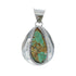 Native American Turquoise Tear Drop Genuine Sterling Silver Pendant TX11348