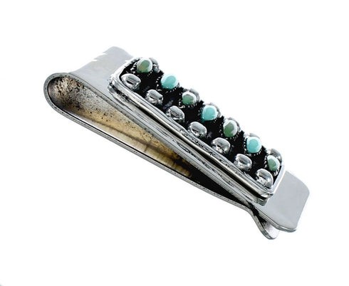 Navajo Turquoise Sterling Silver Multistone Money Clip TX11330