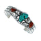 Sterling Silver Turquoise And Coral Navajo Cuff Bracelet TX11340