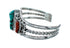 Sterling Silver Turquoise And Coral Navajo Cuff Bracelet TX11340