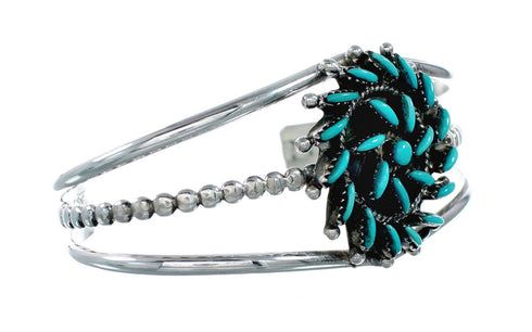 Sterling Silver Turquoise Needlepoint Navajo Jewelry Cuff Bracelet TX11341