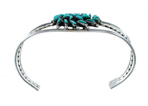 Sterling Silver Turquoise Needlepoint Navajo Jewelry Cuff Bracelet TX11341