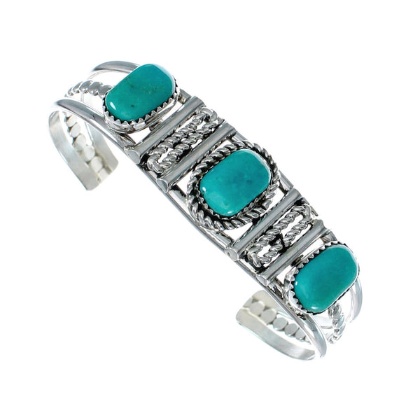 Turquoise Sterling Silver Native American Cuff Bracelet TX11343