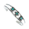 Genuine Navajo Turquoise Sterling Silver Cuff Flower Bracelet TX11344