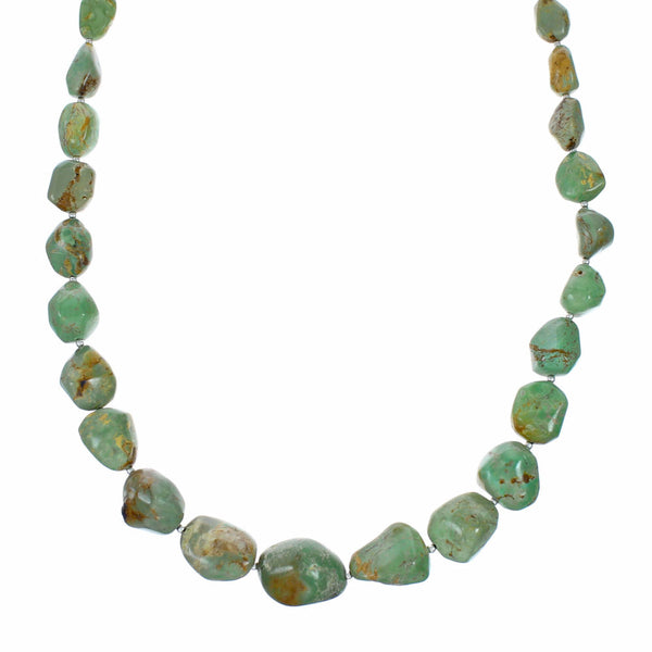Turquoise Jewelry American Indian Genuine Sterling Silver Bead Necklace TX11363