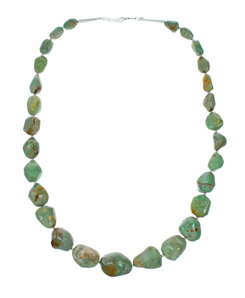 Turquoise Jewelry American Indian Genuine Sterling Silver Bead Necklace TX11363