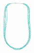 Navajo Turquoise 5-Strand Hand Strung Sterling Silver 18" Necklace TX11368
