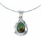 Sterling Silver Turquoise Navajo Tear Drop Pendant 16" Italian Snake Chain Necklace Set TX11359