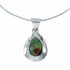 Sterling Silver Turquoise Navajo Tear Drop Pendant 16" Italian Snake Chain Necklace Set TX11359