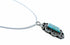 Navajo Turquoise Inlay Pendant Sterling Silver Box Chain Necklace Set TX11379