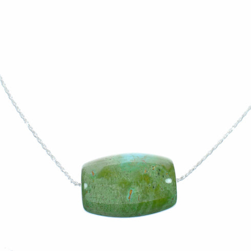 Navajo Turquoise Pendant Sterling Silver Italian Rope Chain Necklace Set TX11360