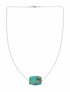 Unique Navajo Turquoise Pendant Sterling Silver Italian Rope Chain Necklace Set TX11362