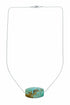 Unique Navajo Turquoise Pendant Sterling Silver Italian Rope Chain Necklace Set TX11361