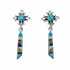 Southwest Multicolor And Sterling Silver Post Dangle Earrings TX11381